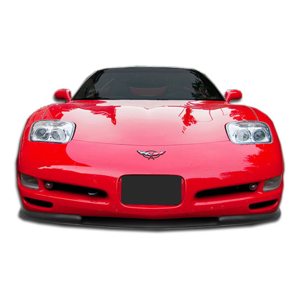 Modify your Chevrolet Corvette 1997 with our Exterior/Front Bumpers or Lips - Image shows front view of vehicle directly