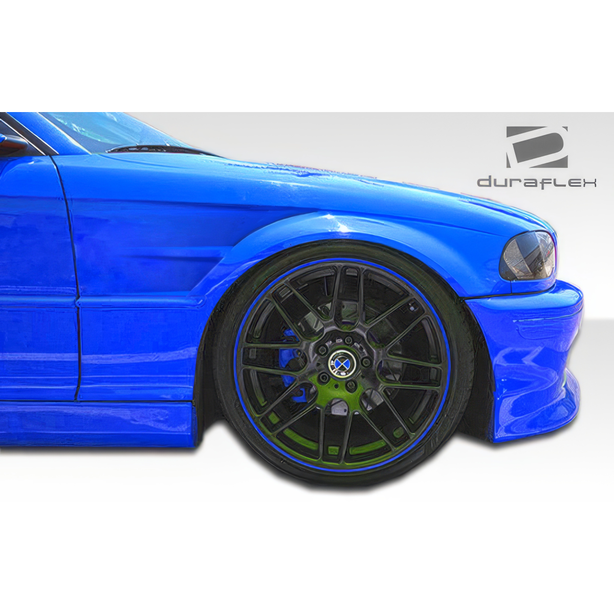 Modify your BMW 3-Series 2000 with our Exterior/Fenders - Angled view of front fender and wheel