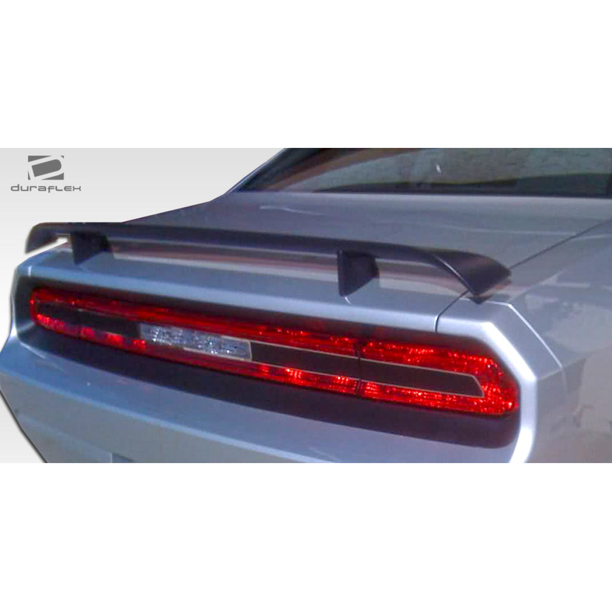 Modify your Dodge Challenger 2008 with our Exterior/Wings - Angle shows rear view of spoiler on vehicle