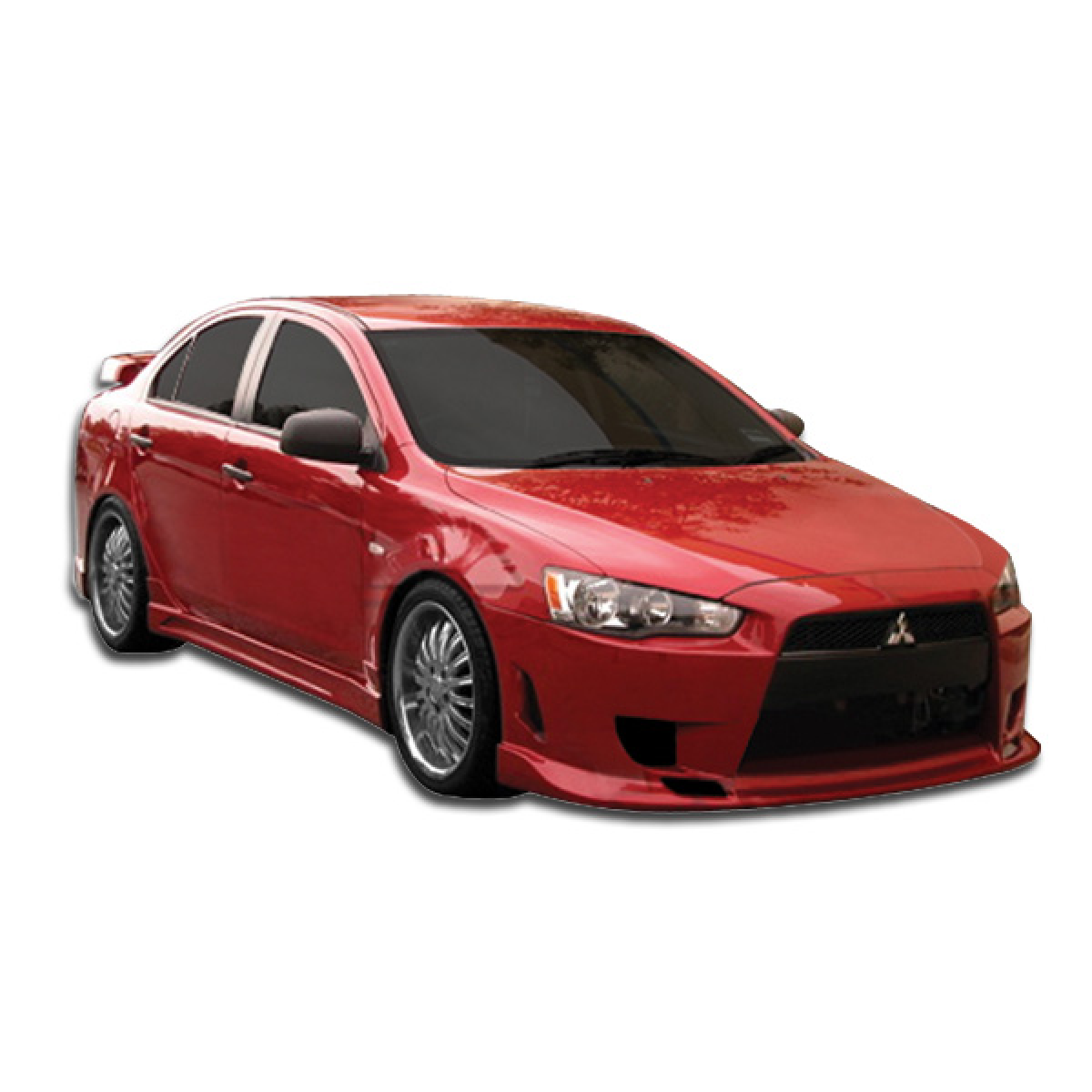 Modify your Mitsubishi Lancer 2008 with our Exterior/Front Bumpers or Lips - Front angle view of the vehicle