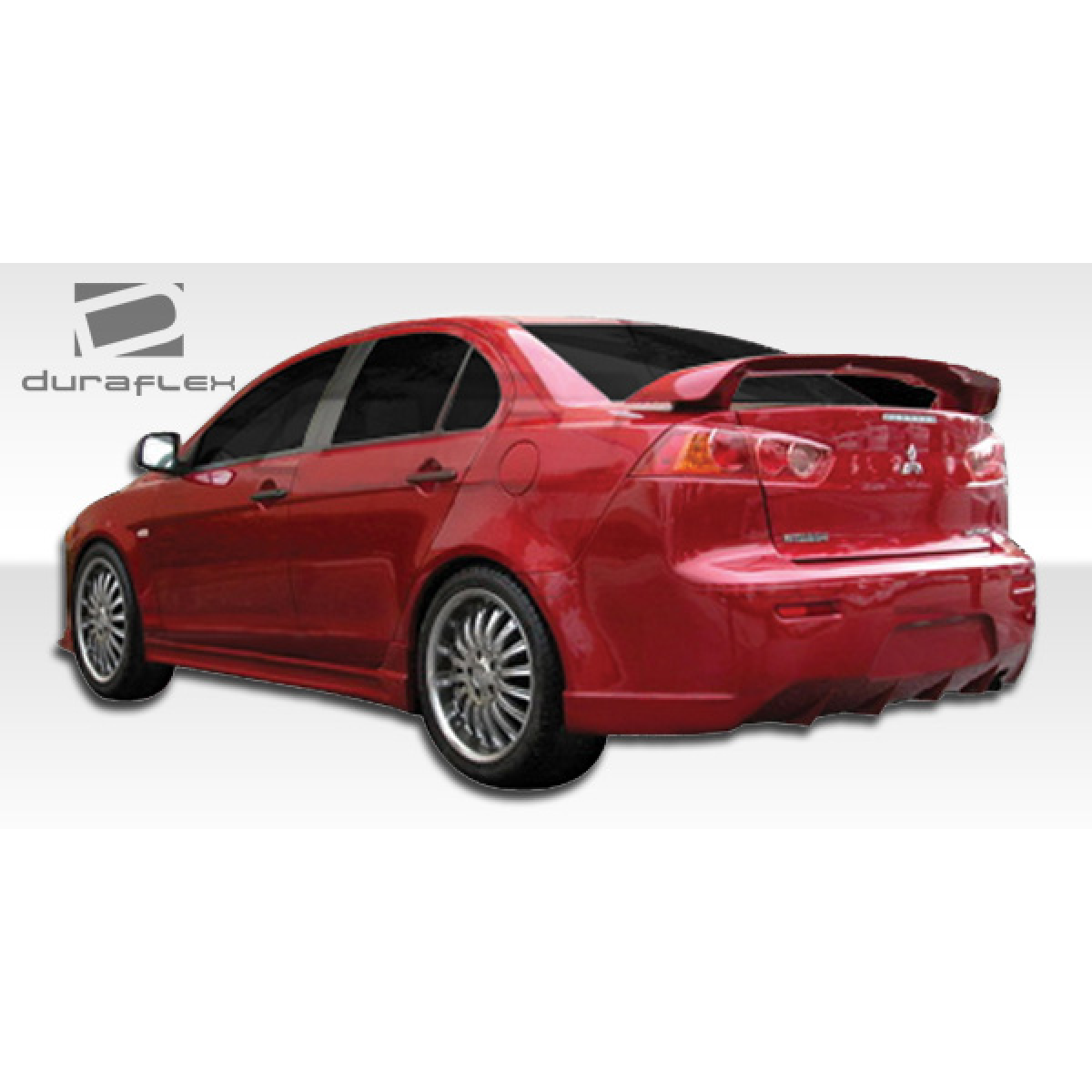 Modify your Mitsubishi Lancer 2008 with our Exterior/Complete Body Kits - View from rear three quarters angle