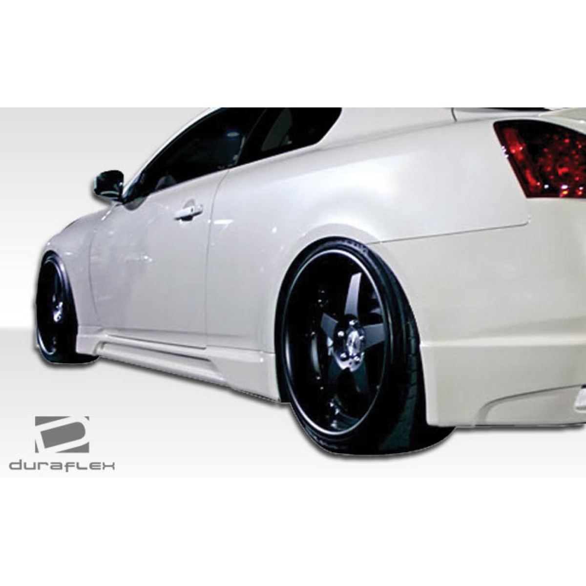 Modify your Infiniti G37 2008 with our Exterior/Side Skirts - Angle from rear quarter view of the vehicle