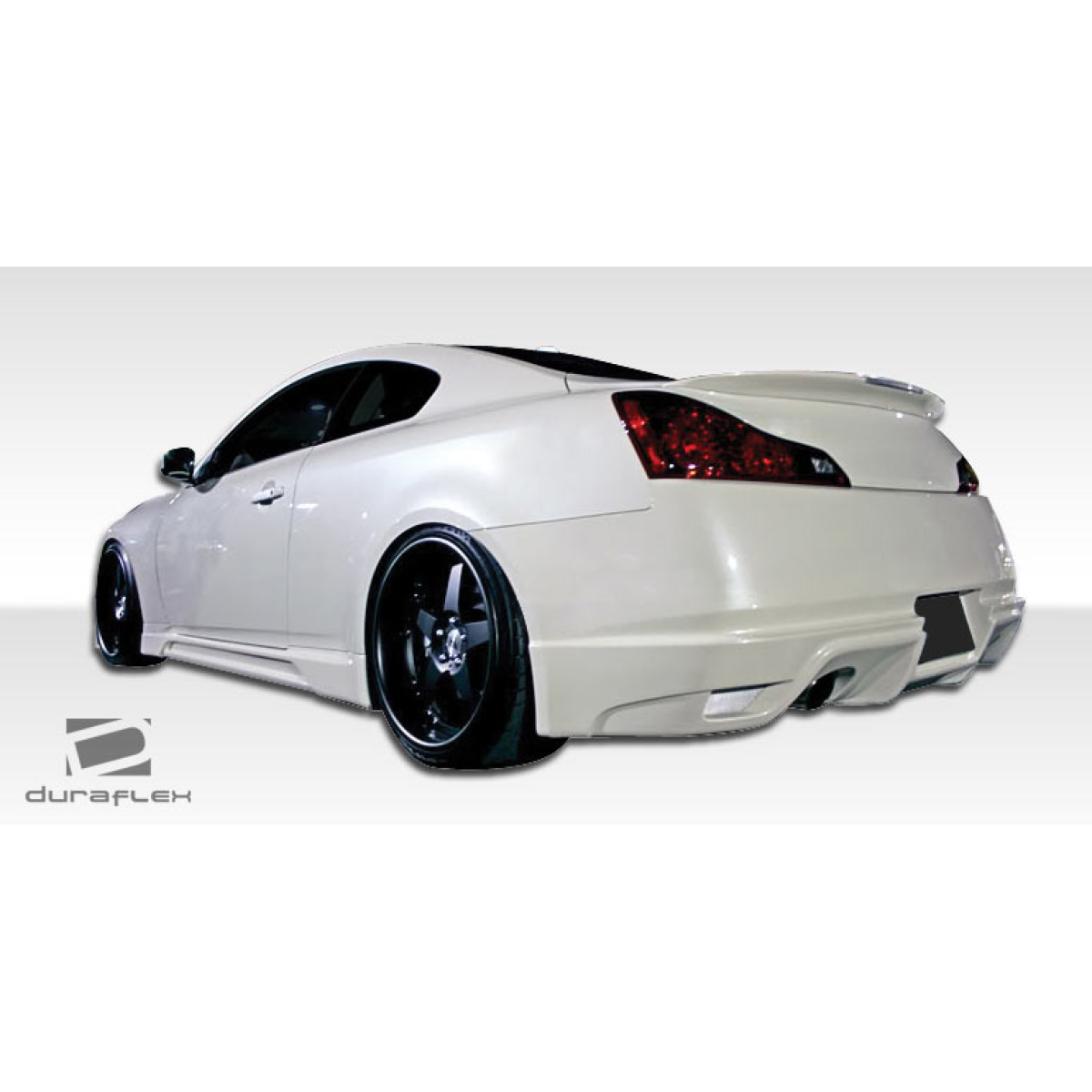 Modify your Infiniti G37 2008 with our Exterior/Side Skirts - The image shows the part at a rear three quarter angle