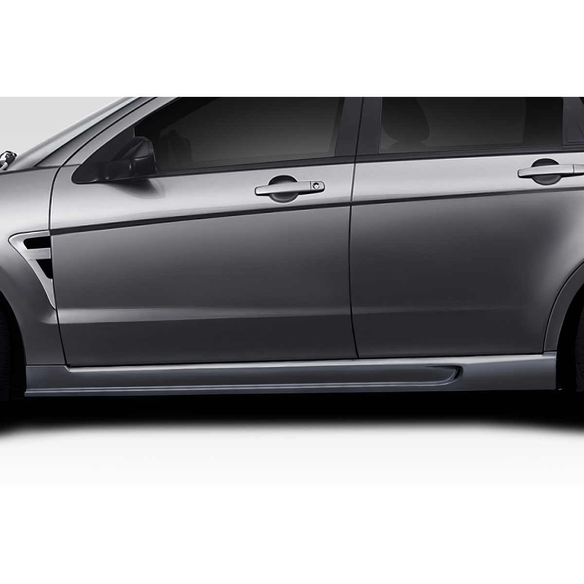 Modify your Ford Focus 2008 with our Exterior/Side Skirts - Side angle view of vehicle part rockers