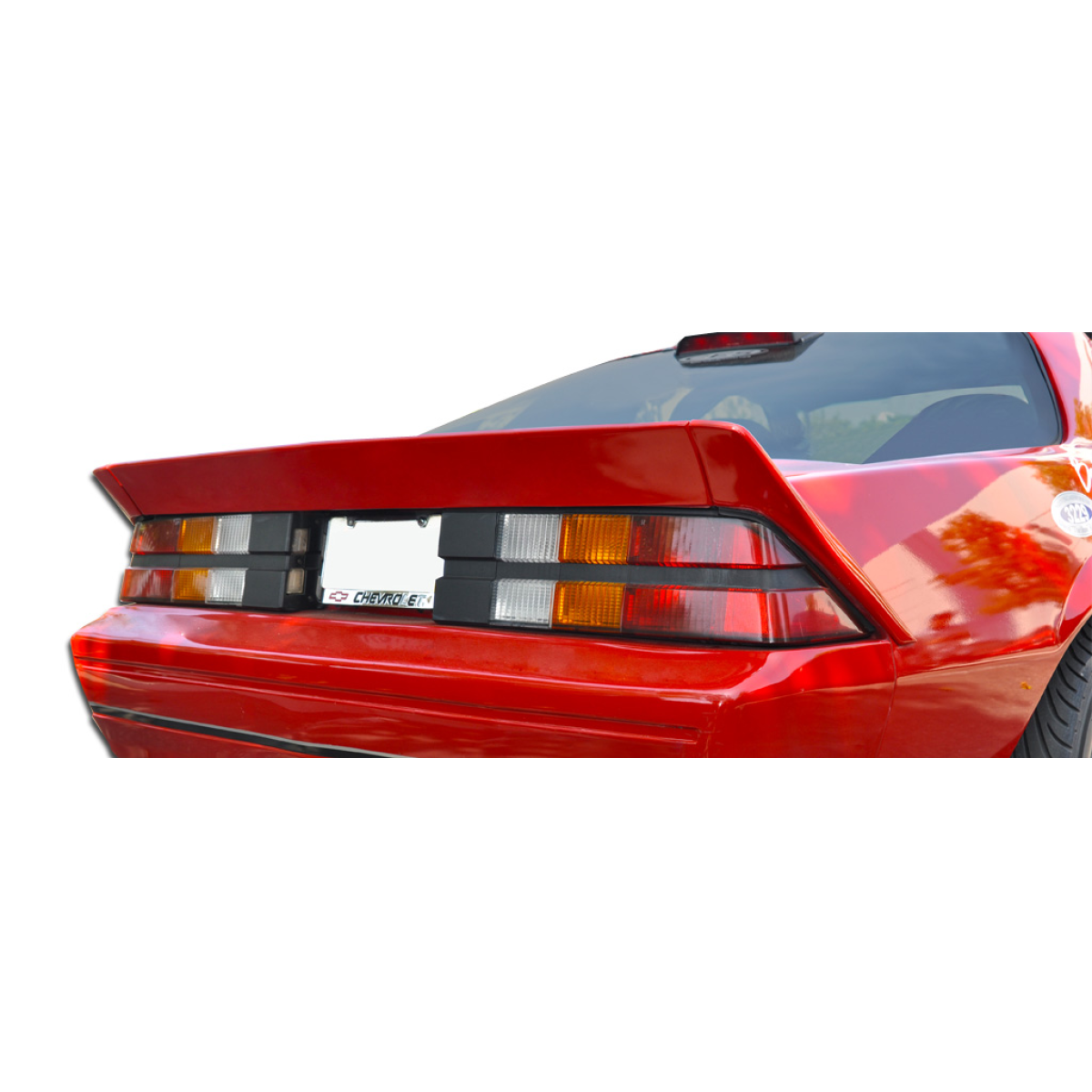 Modify your Chevrolet Camaro 1982 with our Exterior/Wings - Rear angle showing trunk lip and spoiler