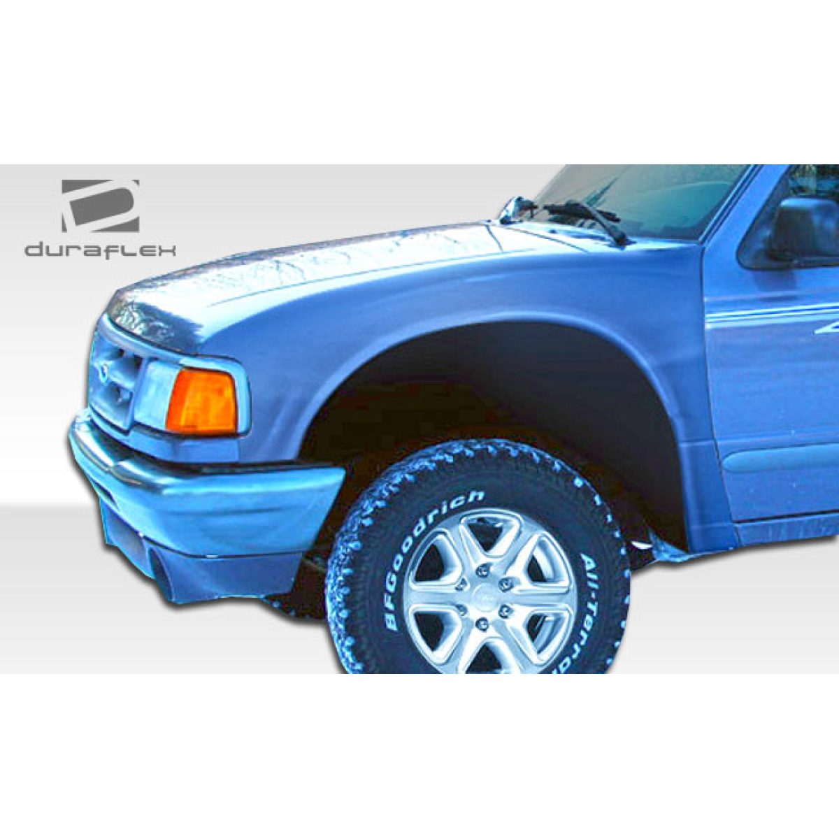 Modify your Ford Ranger 1993 with our Exterior/Fenders - Front fender at an angle showing detail and design