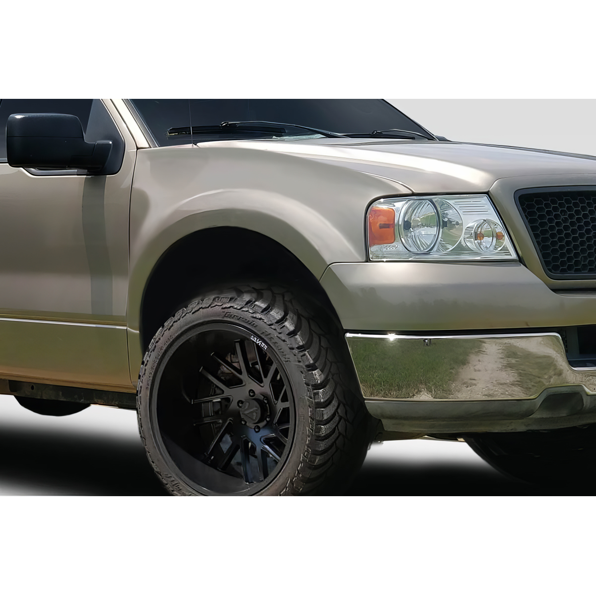 Modify your Ford F-150 2004 with our Exterior/Fenders - Angled close up of vehicle fender and tire