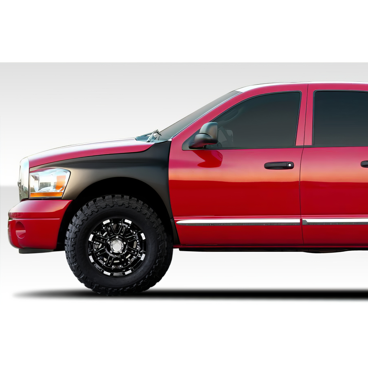 Modify your Dodge Ram 2006 with our Exterior/Fenders - Side angle view of a truck fender