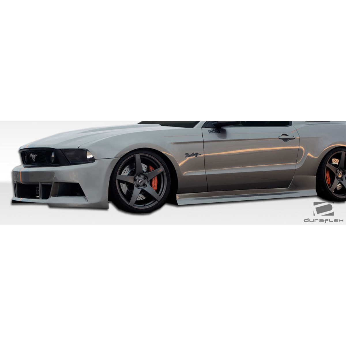 Modify your Ford Mustang 2010 with our Exterior/Front Bumpers - Front angle view of car focused on front bumper