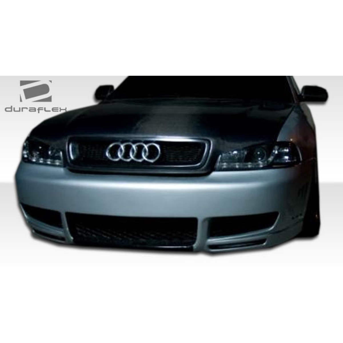 Modify your Audi A4 1996 with our Exterior/Front Bumpers - Front view at a low angle perspective