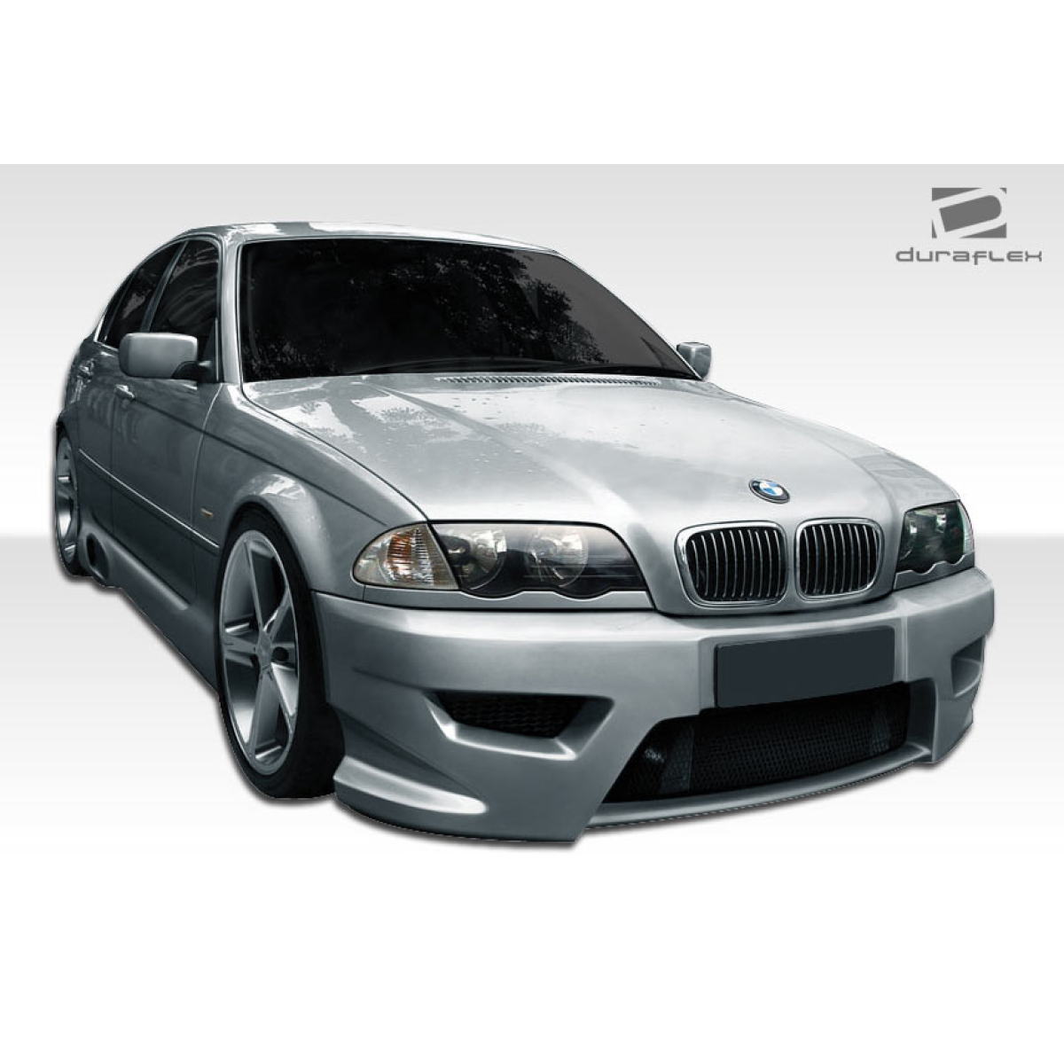 Modify your BMW 3-Series 1999 with our Exterior/Complete Body Kits - Front angle view of a BMW 3 Series E46