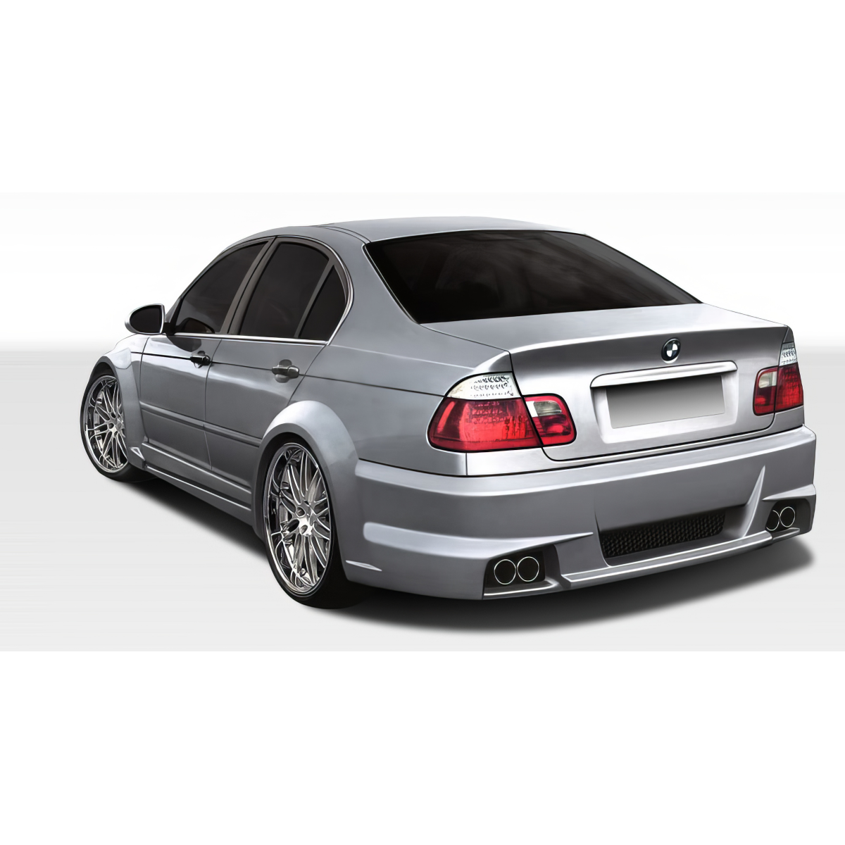 Modify your BMW 3-Series 1999 with our Exterior/Rear Bumpers or Lips - Viewed from rear three quarter angle