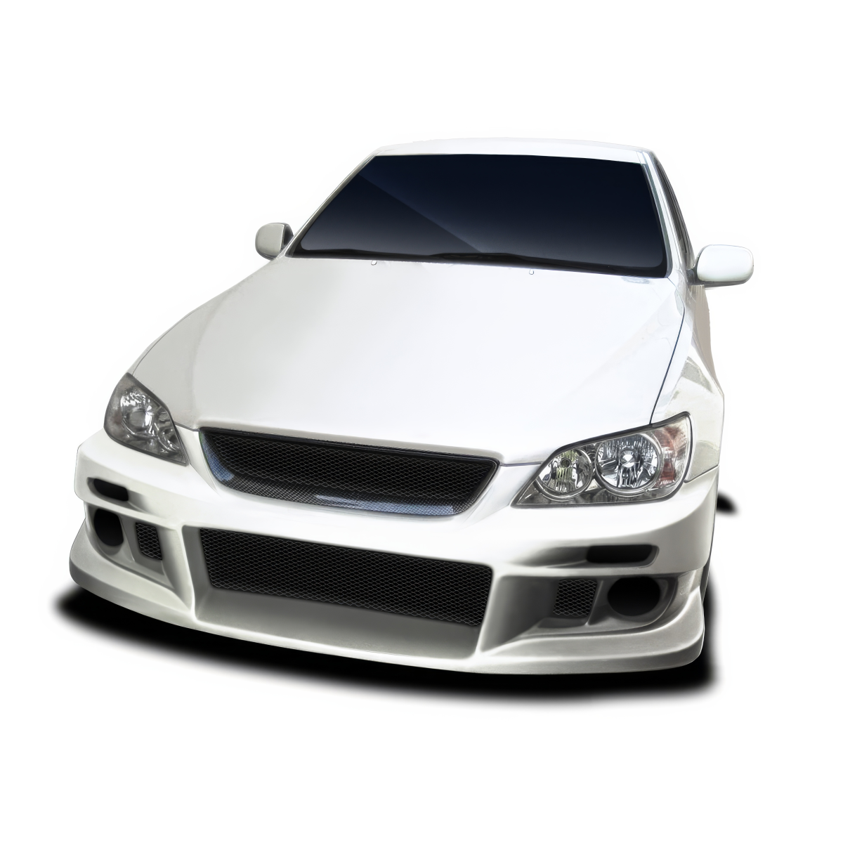 Modify your Lexus IS Series 2000 with our Exterior/Front Bumpers or Lips - Front angle view of white Lexus IS300 bumper