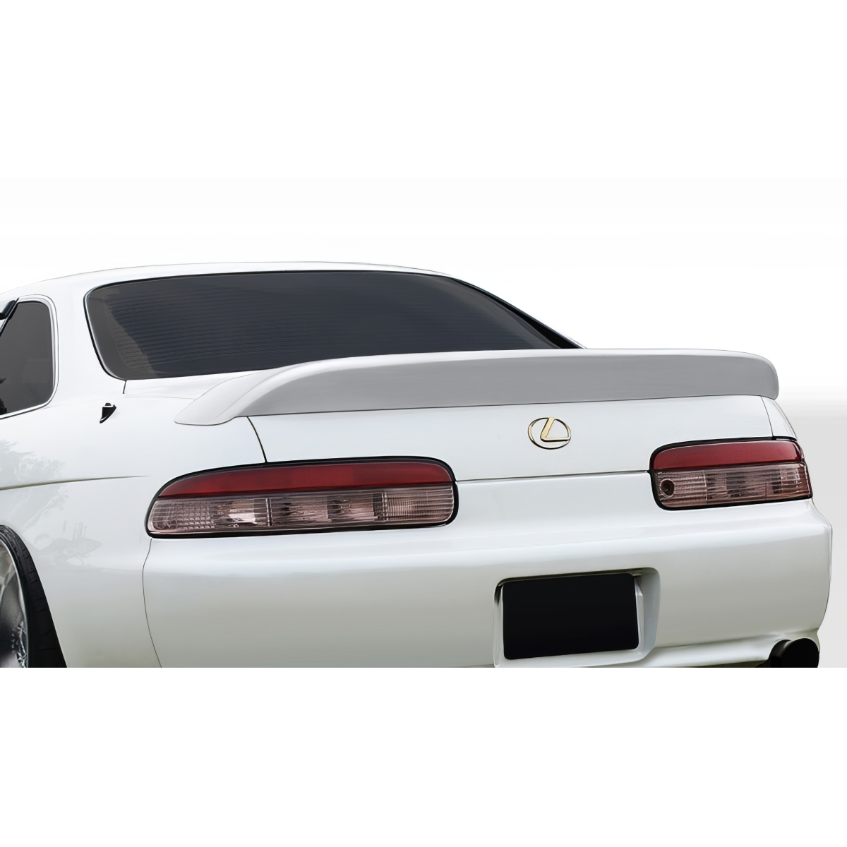 Modify your Lexus SC300 1992 with our Exterior/Wings - Rear view angle of the vehicle showing spoiler