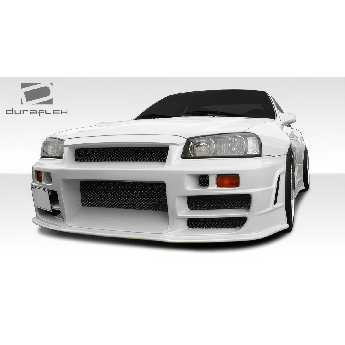 Modify your Nissan Skyline 1989 with our Exterior/Front Bumpers or Lips - Front view angle of the vehicle part