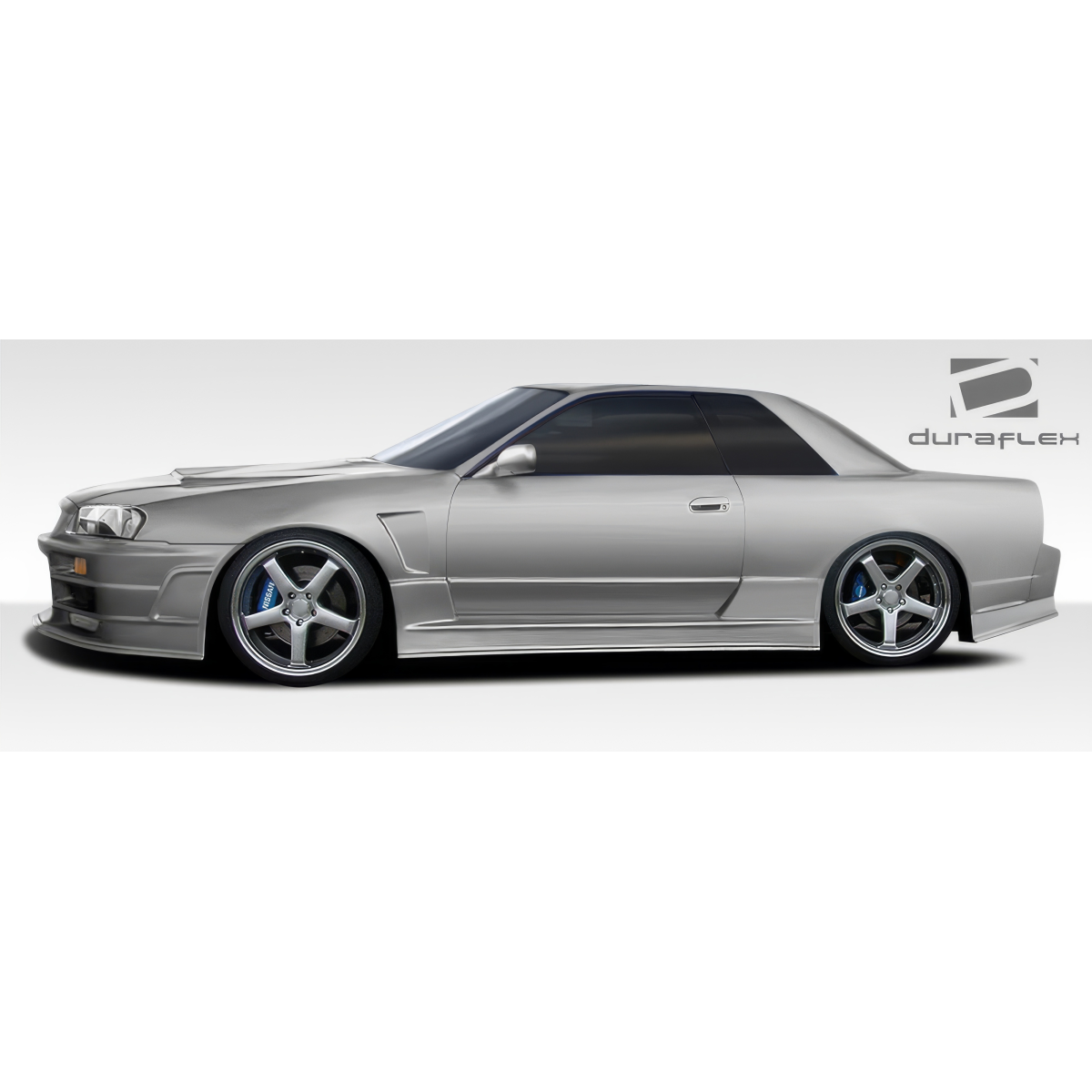 Modify your Nissan Skyline 1989 with our Exterior/Complete Body Kits - Side view of the Nissan Skyline at a low angle