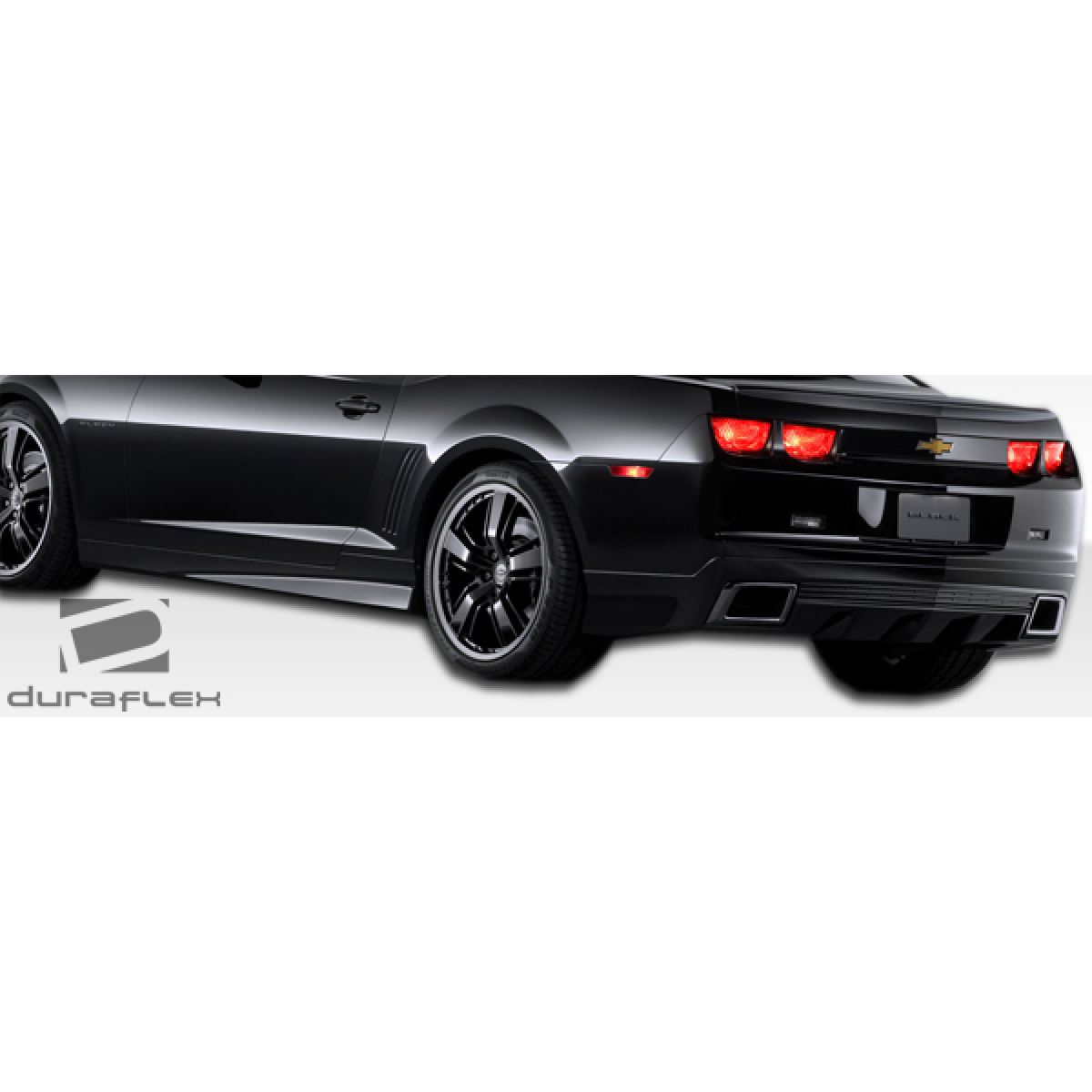 Modify your Chevrolet Camaro 2010 with our Exterior/Side Skirts - Angled view from the rear showing side skirts