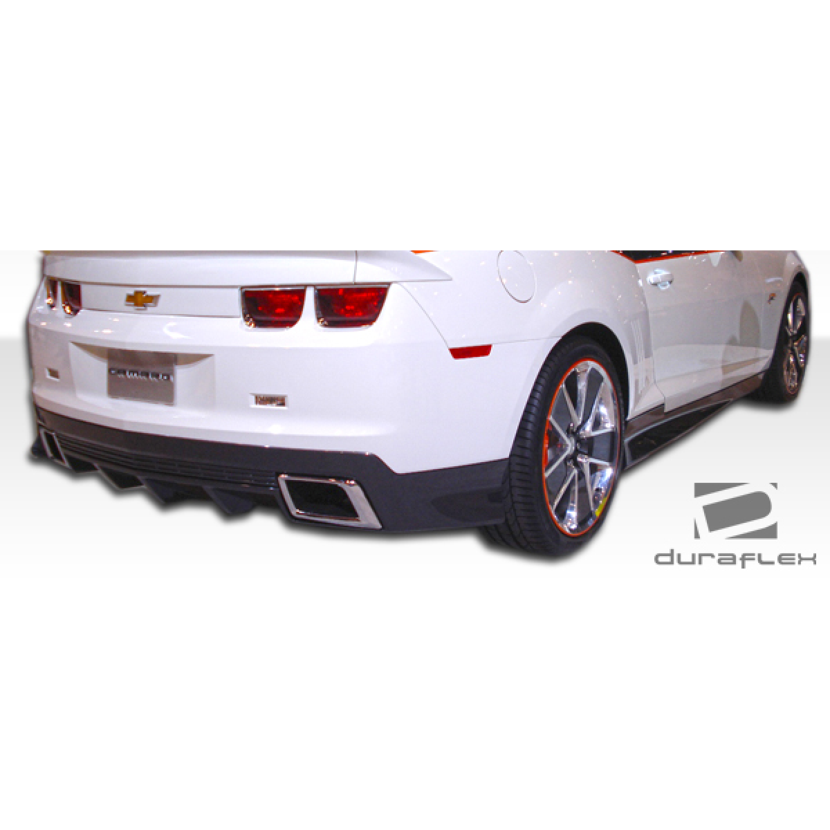 Modify your Chevrolet Camaro 2010 with our Exterior/Side Skirts - Angled view of rear side of vehicle