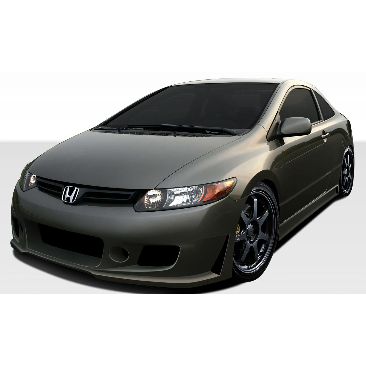 Modify your Honda Civic 2006 with our Exterior/Complete Body Kits - Angle shows front view of Honda Civic body kit