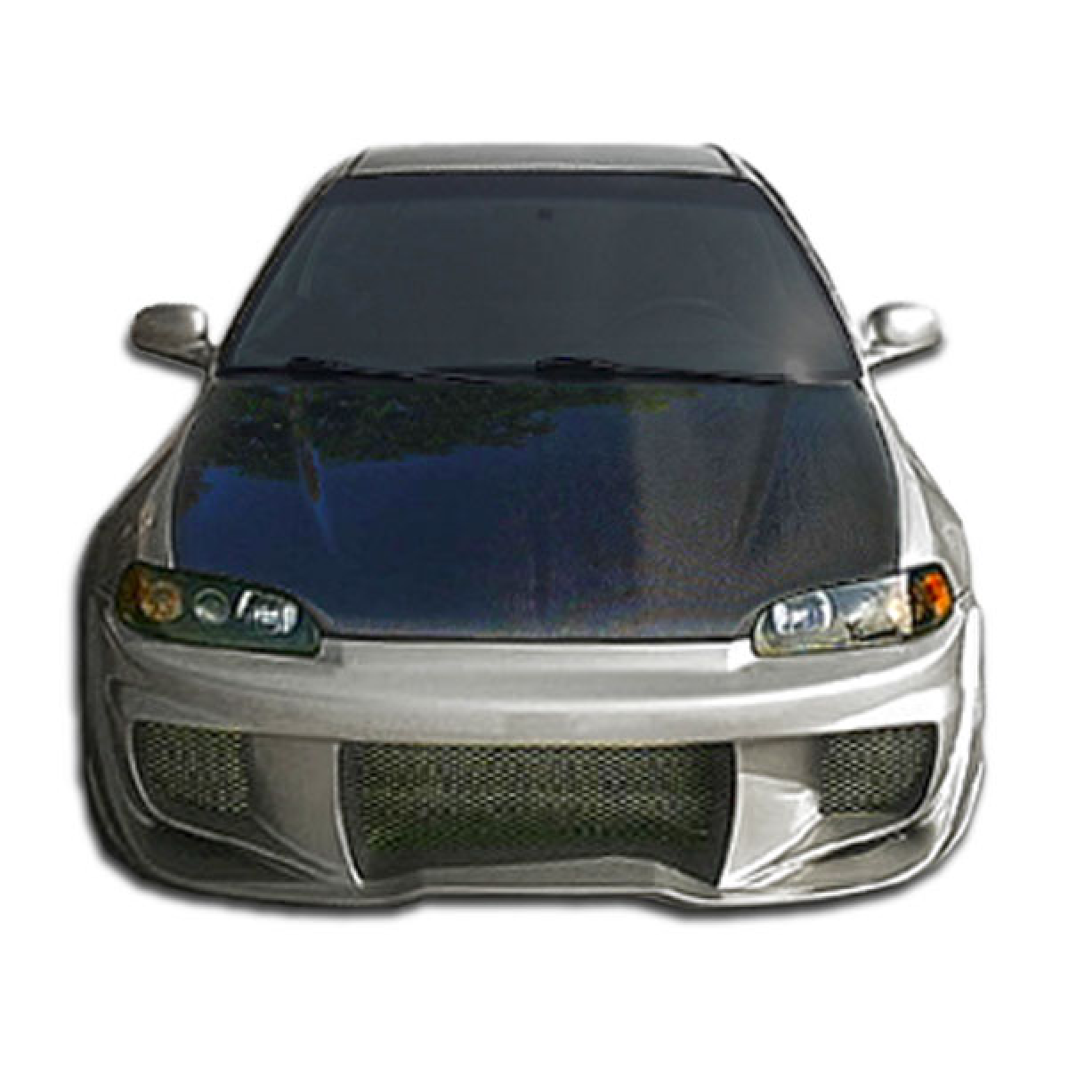 Modify your Honda Civic 1992 with our Exterior/Front Bumpers - Front view of car at eye level angle