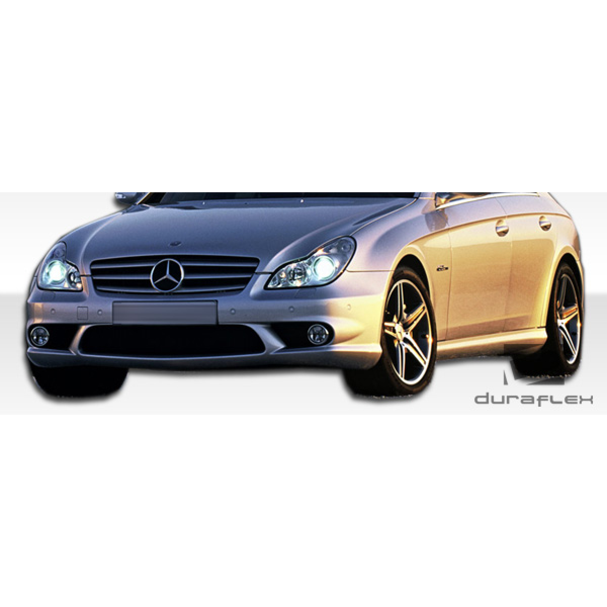 Modify your Mercedes-Benz CLS-Class 2006 with our Exterior/Side Skirts - Front angle view of the vehicle