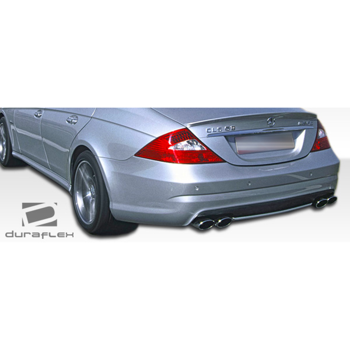 Modify your Mercedes-Benz CLS-Class 2006 with our Exterior/Side Skirts - Image is viewed from a low rear angle