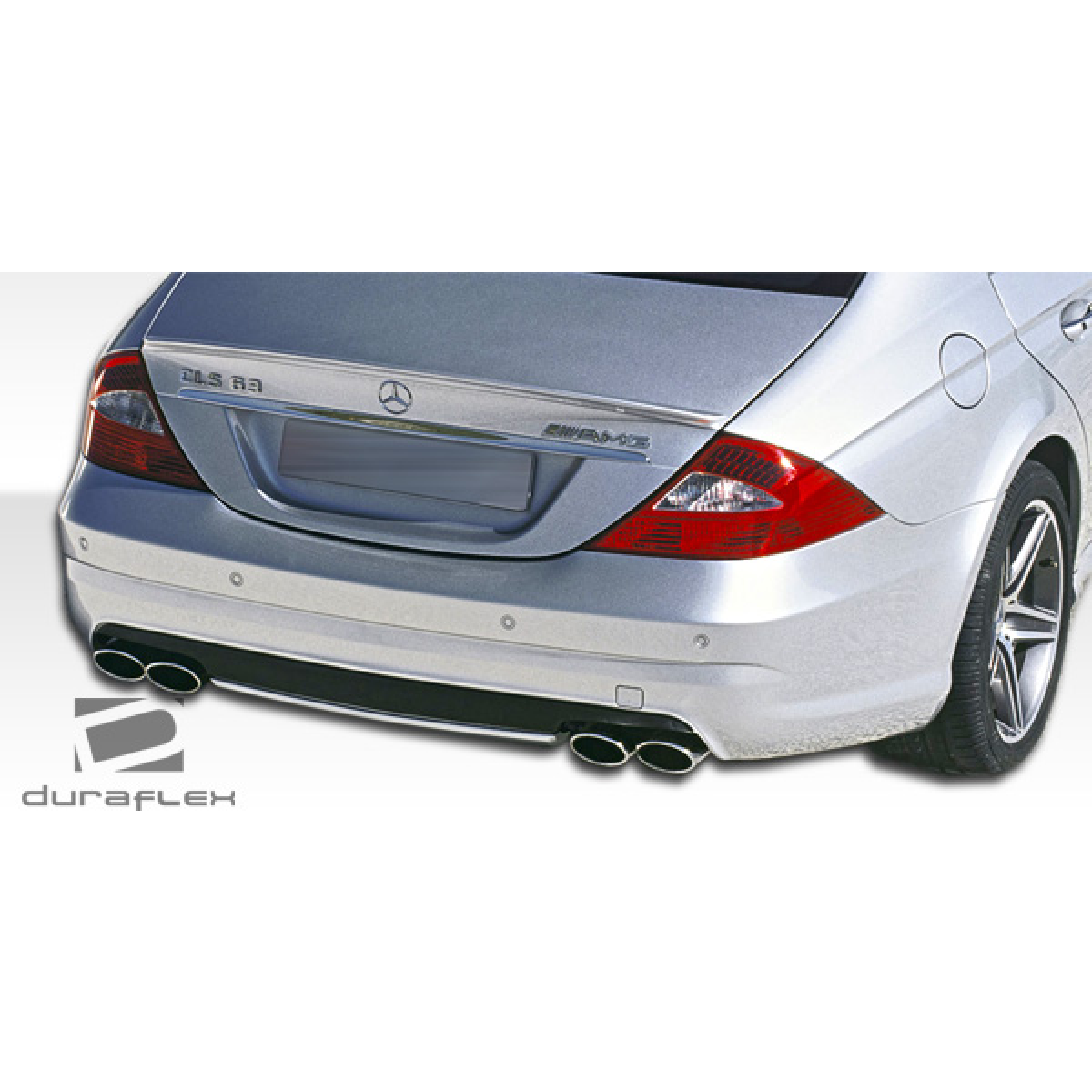 Modify your Mercedes-Benz CLS-Class 2006 with our Exterior/Rear Bumpers or Lips - Rear angle of the vehicle showing rear bumper