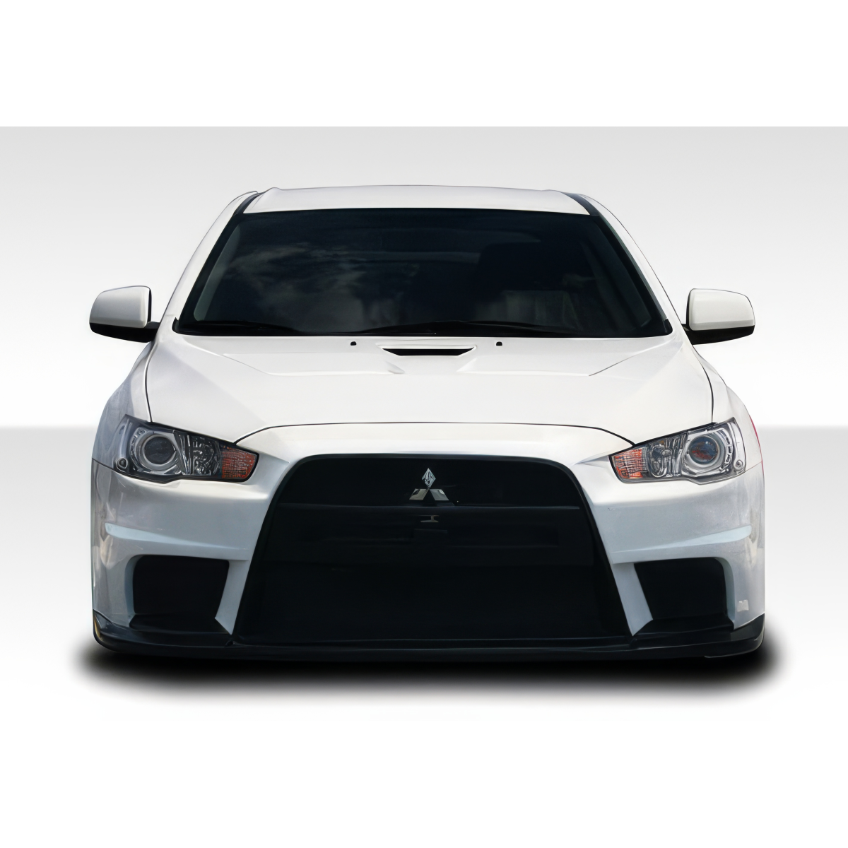 Modify your Mitsubishi Lancer 2008 with our Exterior/Complete Body Kits - Front view of vehicle at straight on angle