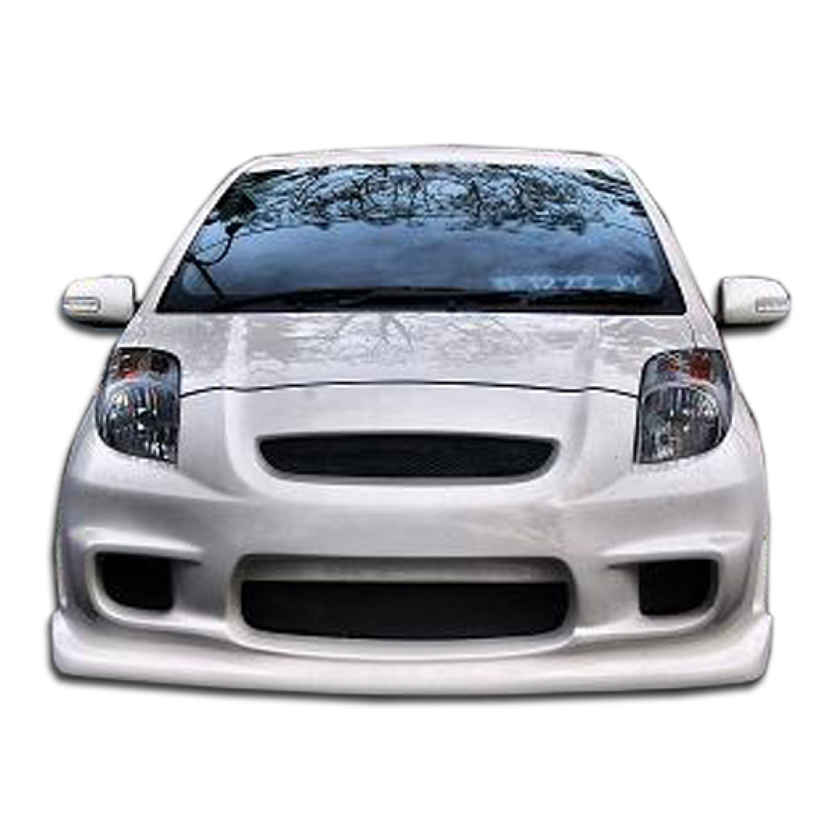 Modify your Toyota Yaris 2007 with our Exterior/Front Bumpers or Lips - Front view of the vehicle at eye level