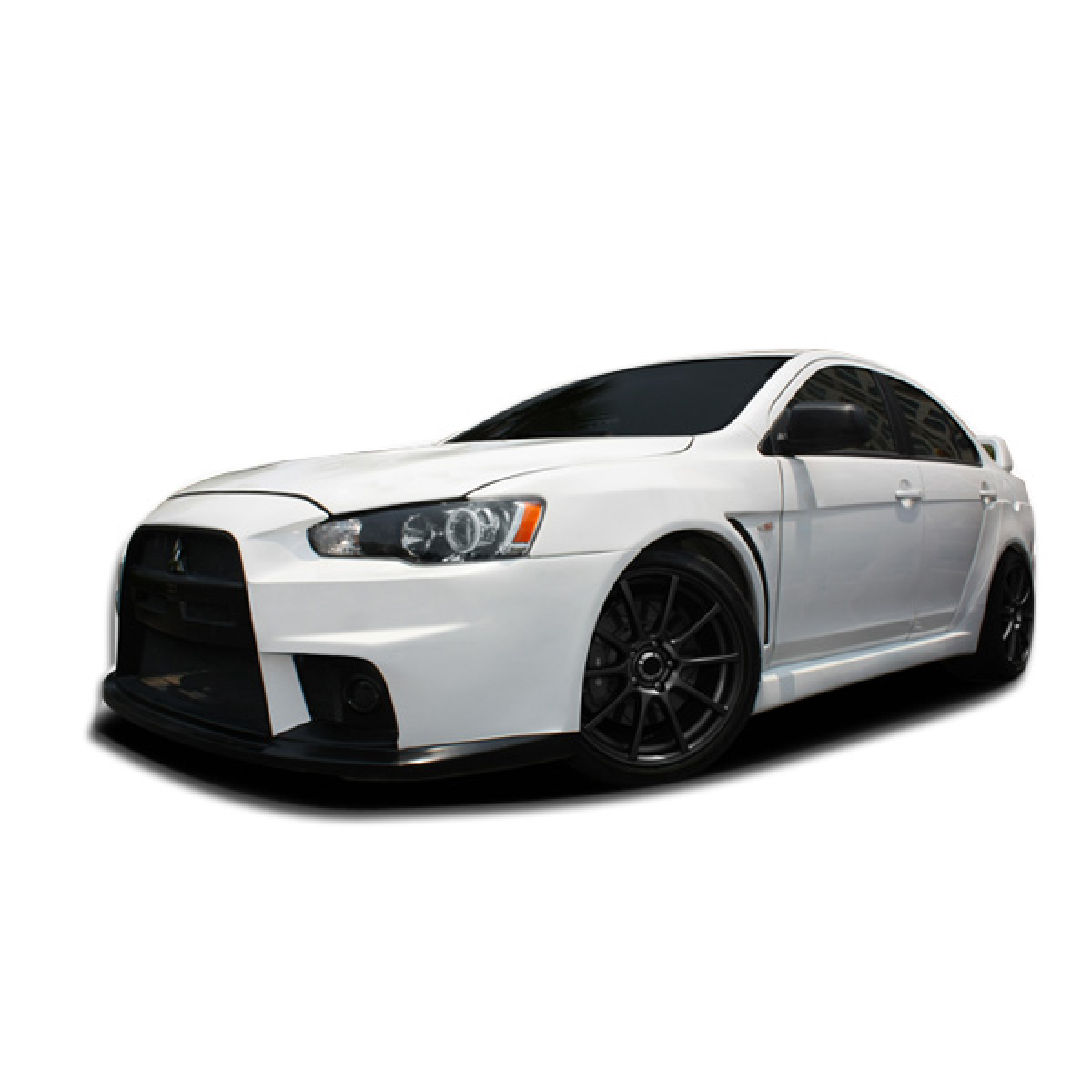 Modify your Mitsubishi Lancer 2008 with our Exterior/Complete Body Kits - The image shows a car at a low side angle