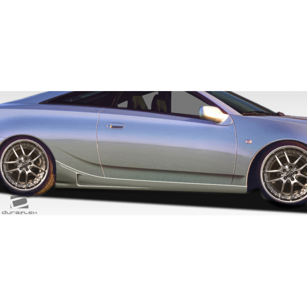 Modify your Toyota Celica 2000 with our Exterior/Side Skirts - Side view angle showcasing side skirts installation