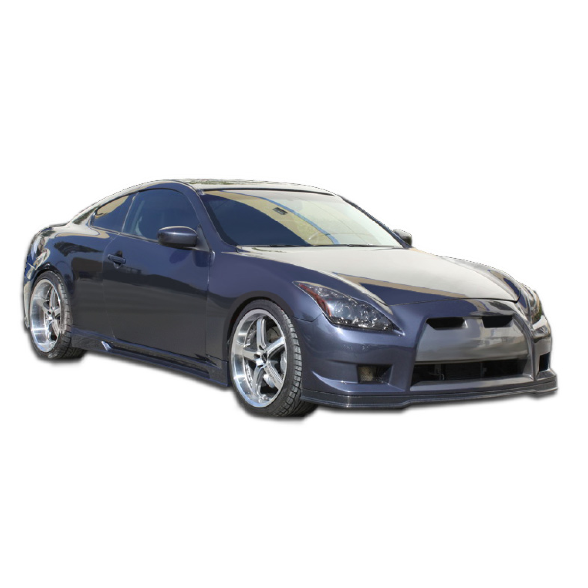 Modify your Infiniti G37 2008 with our Exterior/Complete Body Kits - Front angle showing body kit design details