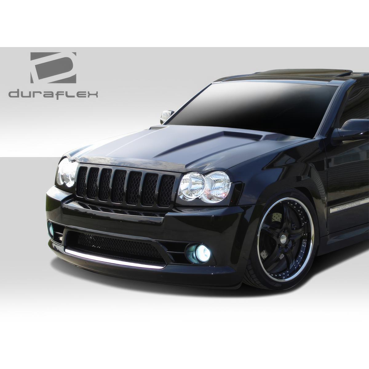 Modify your Jeep Cherokee 2005 with our Exterior/Hoods - Front three quarter angle view of hood