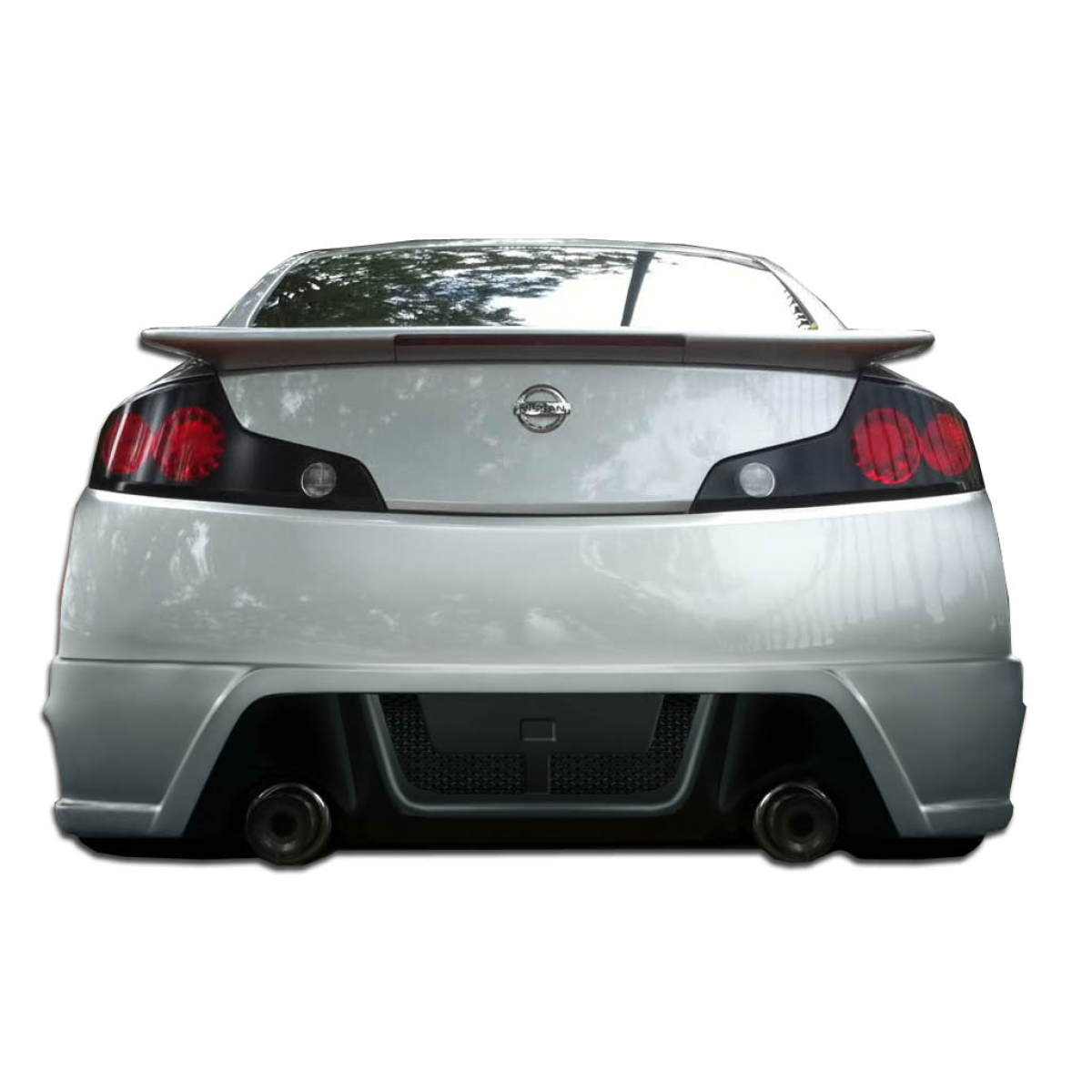 Modify your Infiniti G35 2003 with our Exterior/Complete Body Kits - Rear angle of vehicle showing bumper design