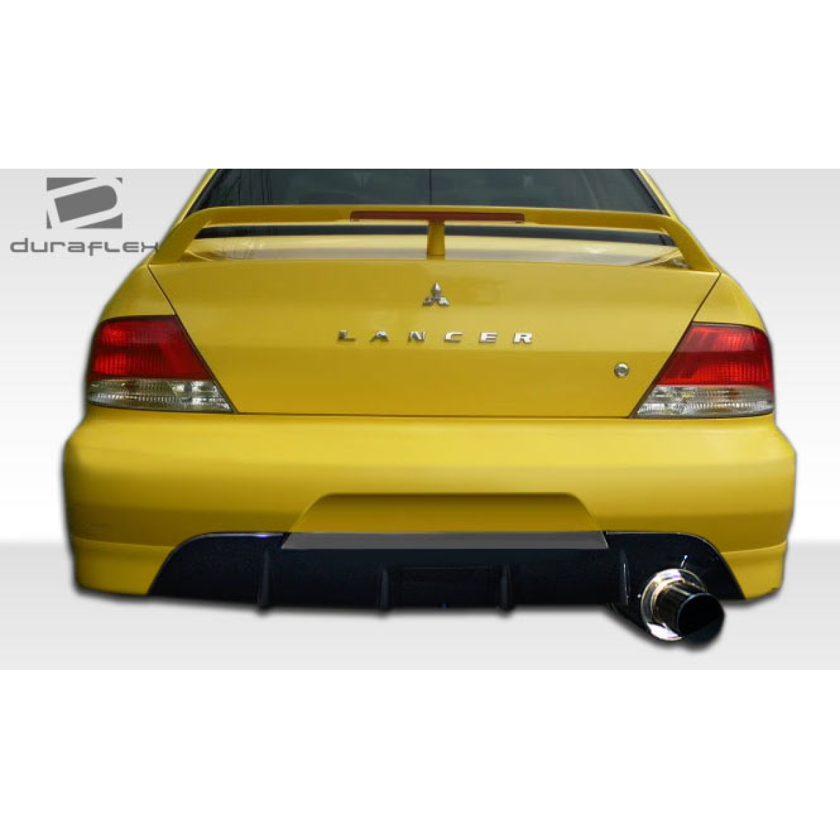 Modify your Mitsubishi Lancer 2002 with our Exterior/Rear Bumpers - Rear view of vehicle angled from slightly above