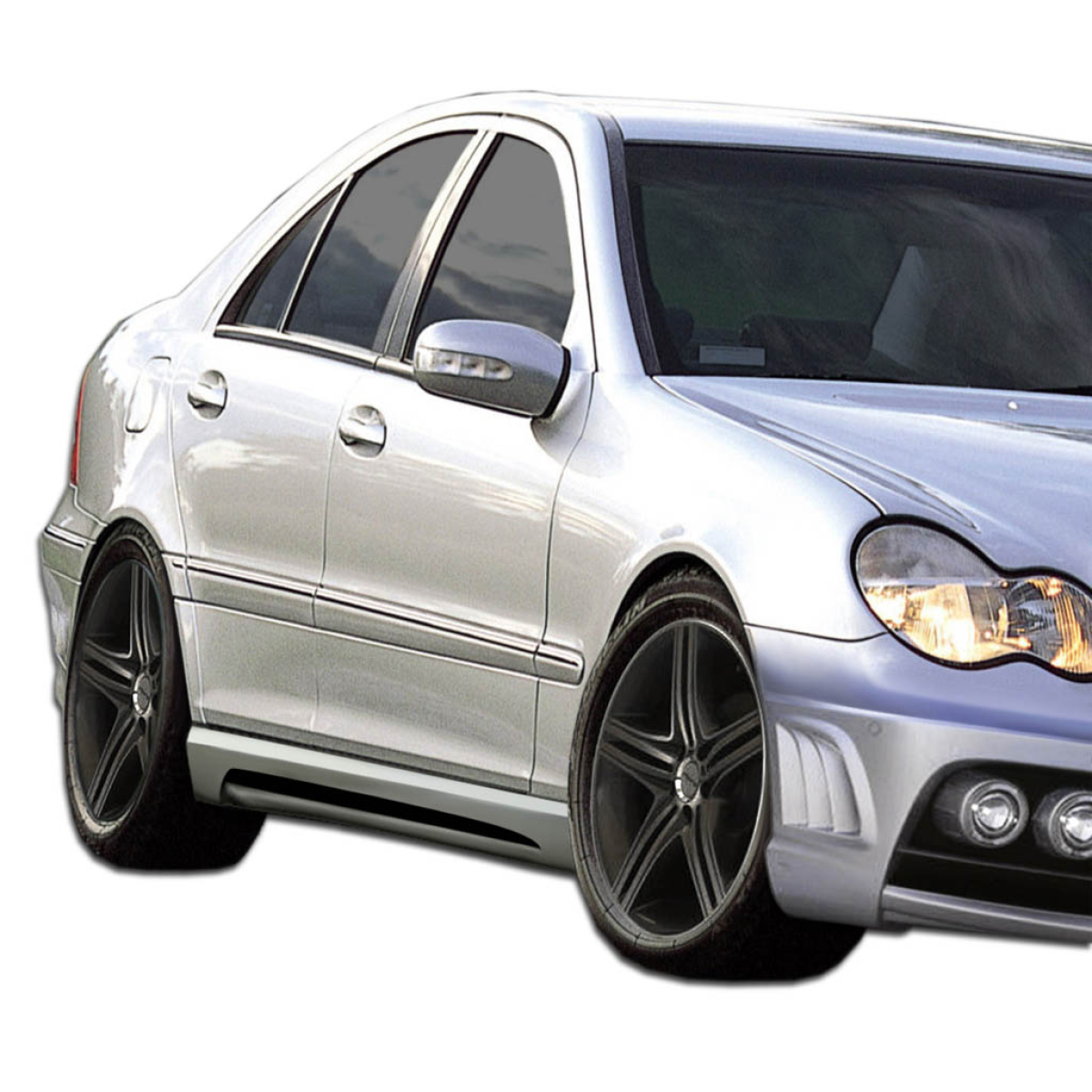 Modify your Mercedes-Benz C230 2001 with our Exterior/Complete Body Kits - View from a slight front angle showing side profile