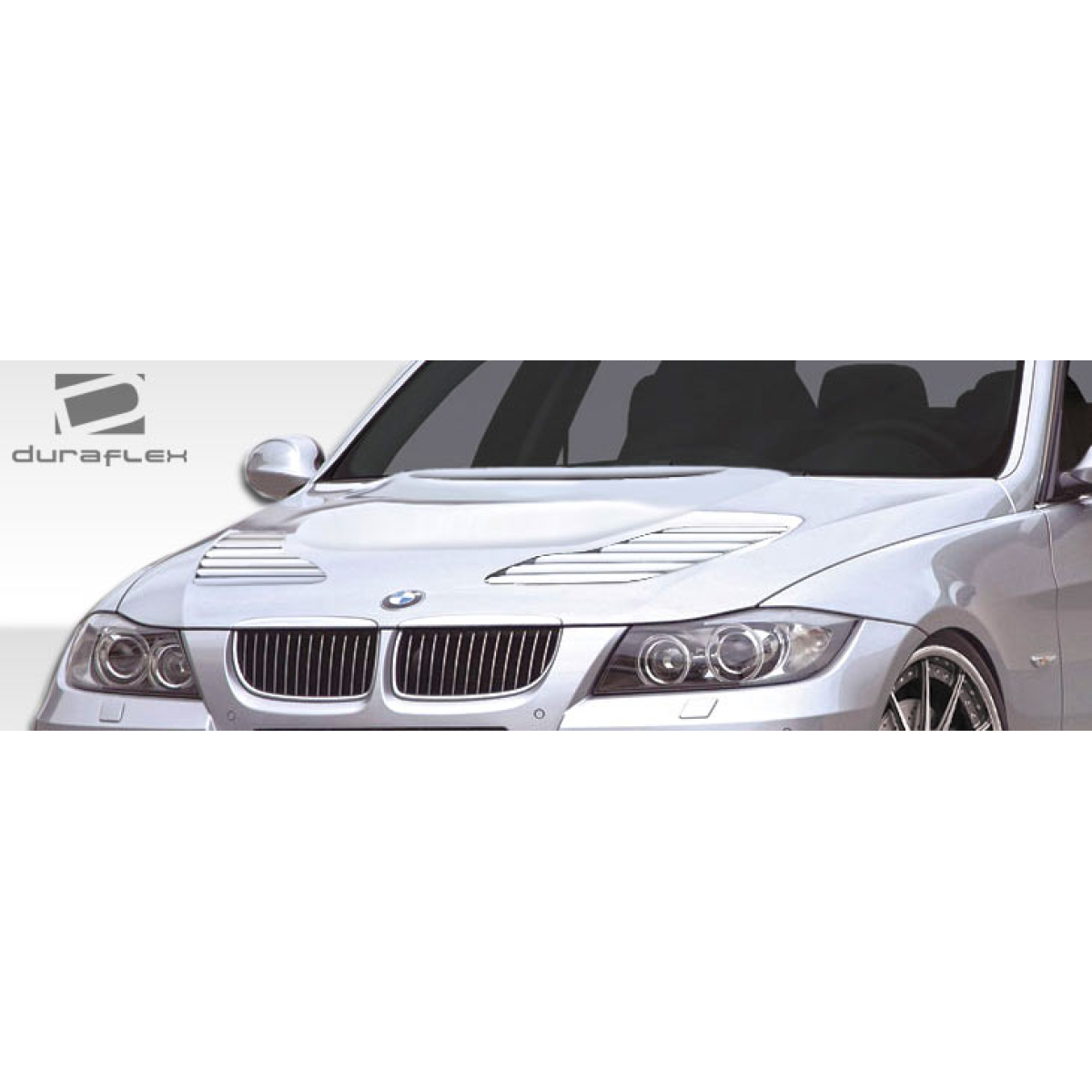 Modify your BMW 3-Series 2006 with our Exterior/Hoods - Angle from front slightly elevated view