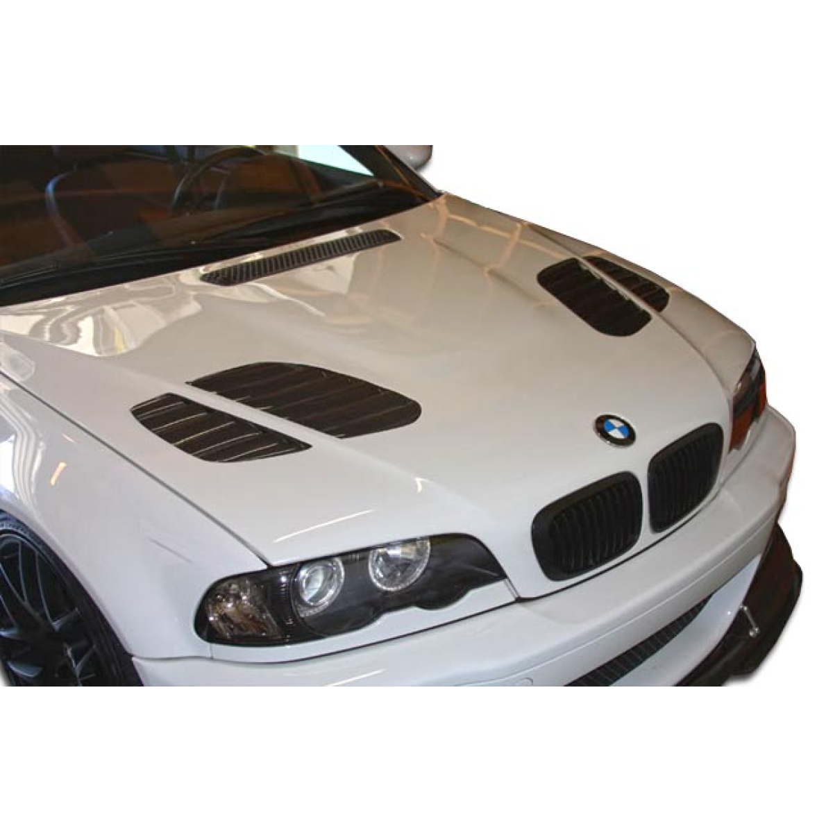 Modify your BMW M3 2001 with our Exterior/Hoods - Angle shows front view of the BMW M3 hood