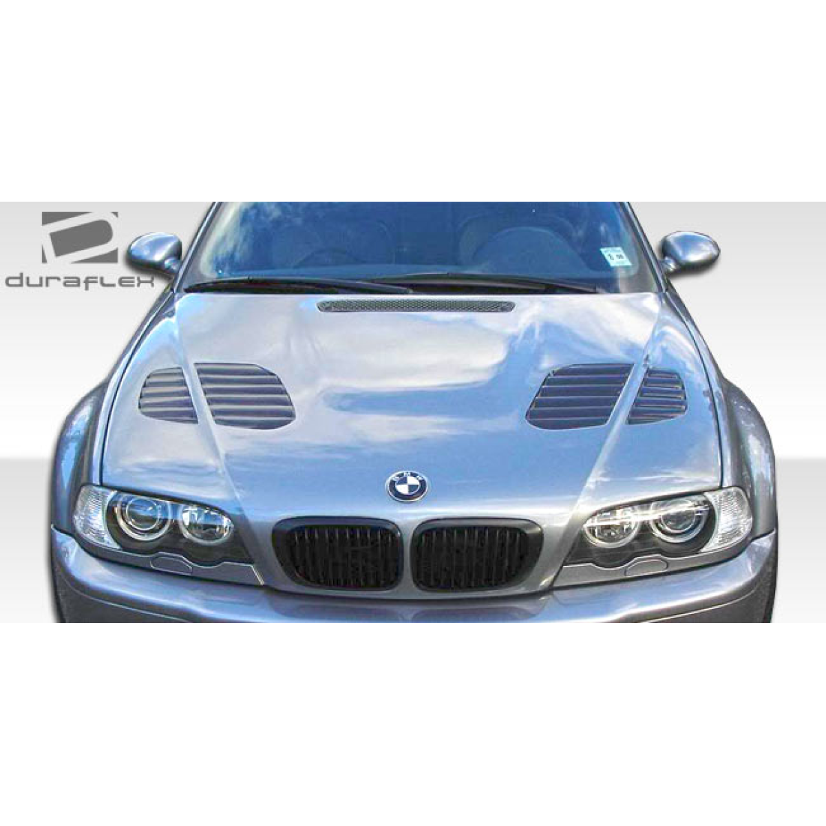 Modify your BMW M3 2001 with our Exterior/Hoods - Front view of BMW M3 E46 hood with vents