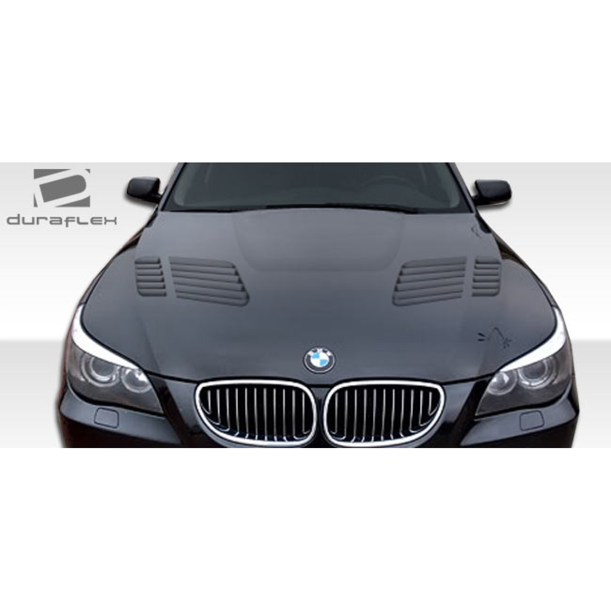 Modify your BMW 5-Series 2004 with our Exterior/Hoods - Front view of the vehicle hood at a slight angle