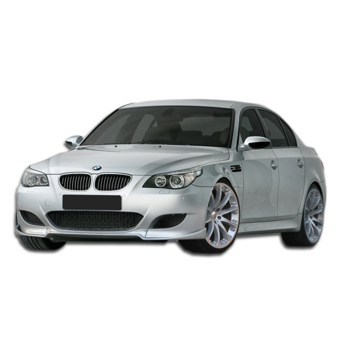 Modify your BMW 5-Series 2006 with our Exterior/Front Bumpers or Lips - Front view of the vehicle at a slight angle