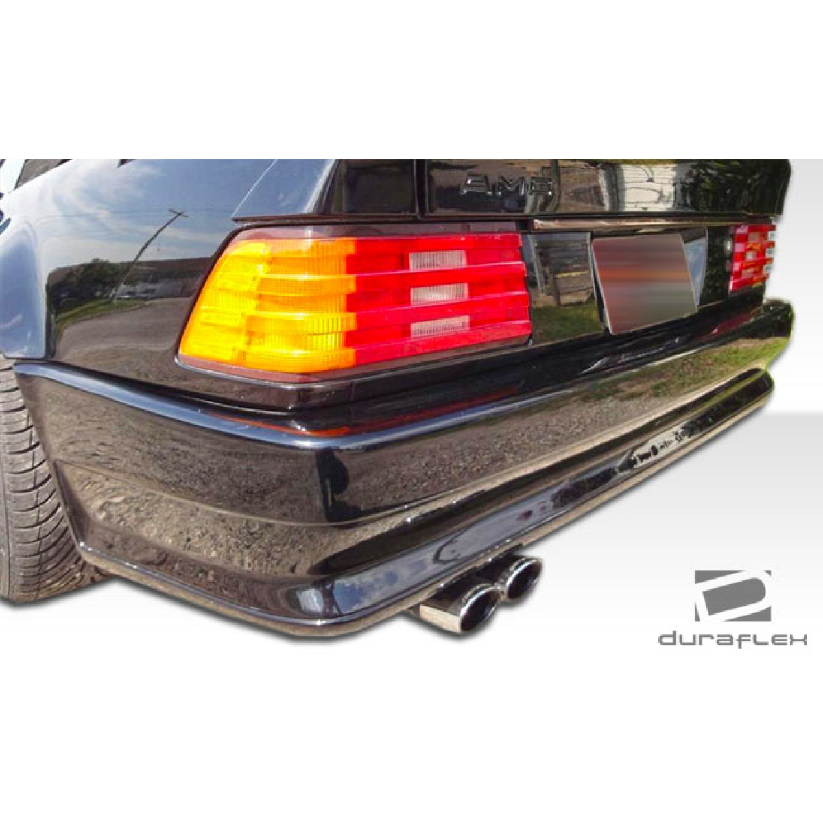 Modify your Mercedes-Benz SL-Class 1990 with our Exterior/Rear Bumpers or Lips - Seen from a low angle focusing on the rear