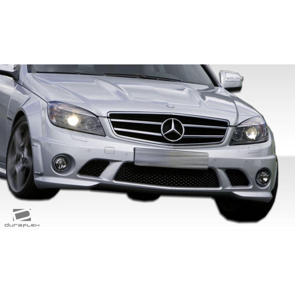 Modify your Mercedes-Benz C300 2008 with our Exterior/Front Bumpers or Lips - Front angle view of the bumper design