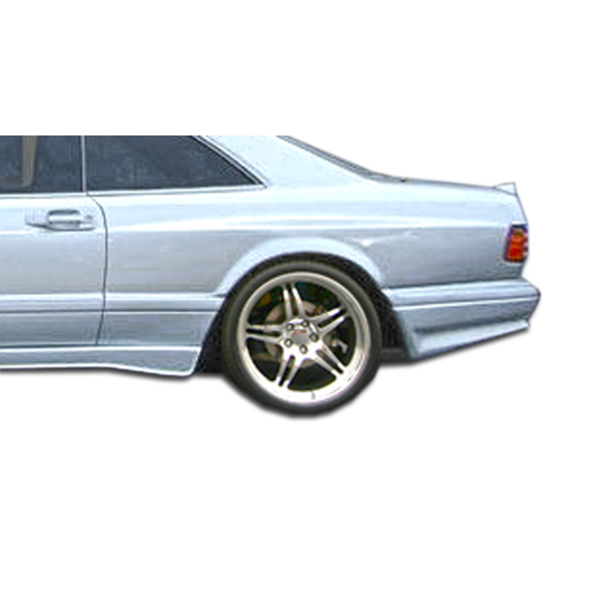 Modify your Mercedes-Benz S-Class 1981 with our Exterior/Fenders - Side angle view of the vehicle part