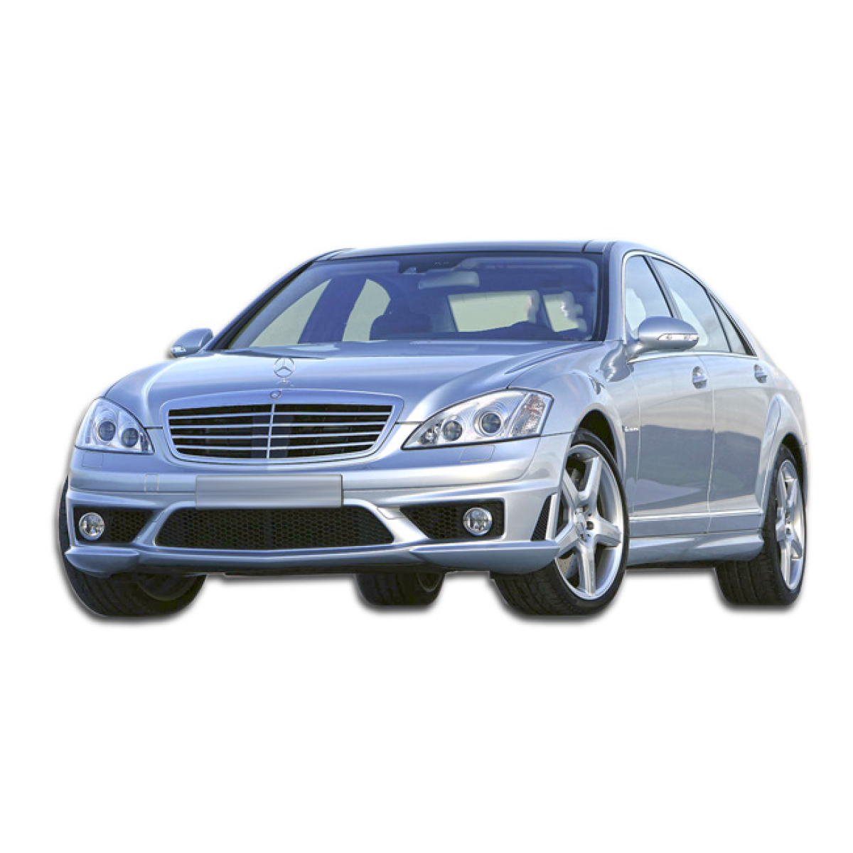 Modify your Mercedes-Benz S-Class 2007 with our Exterior/Front Bumpers or Lips - Front angle view of the vehicle