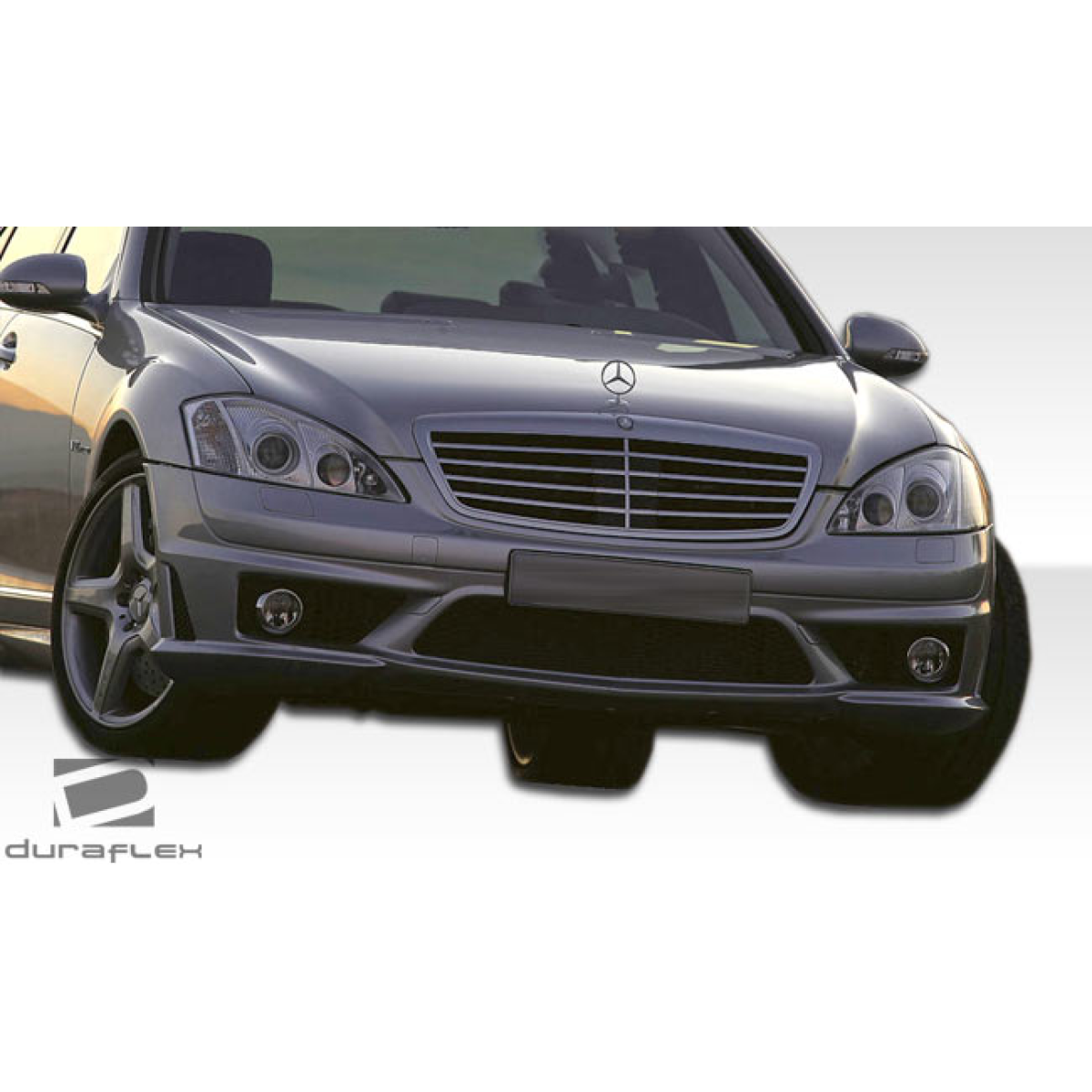 Modify your Mercedes-Benz S-Class 2007 with our Exterior/Front Bumpers or Lips - Front view at a slight angled perspective