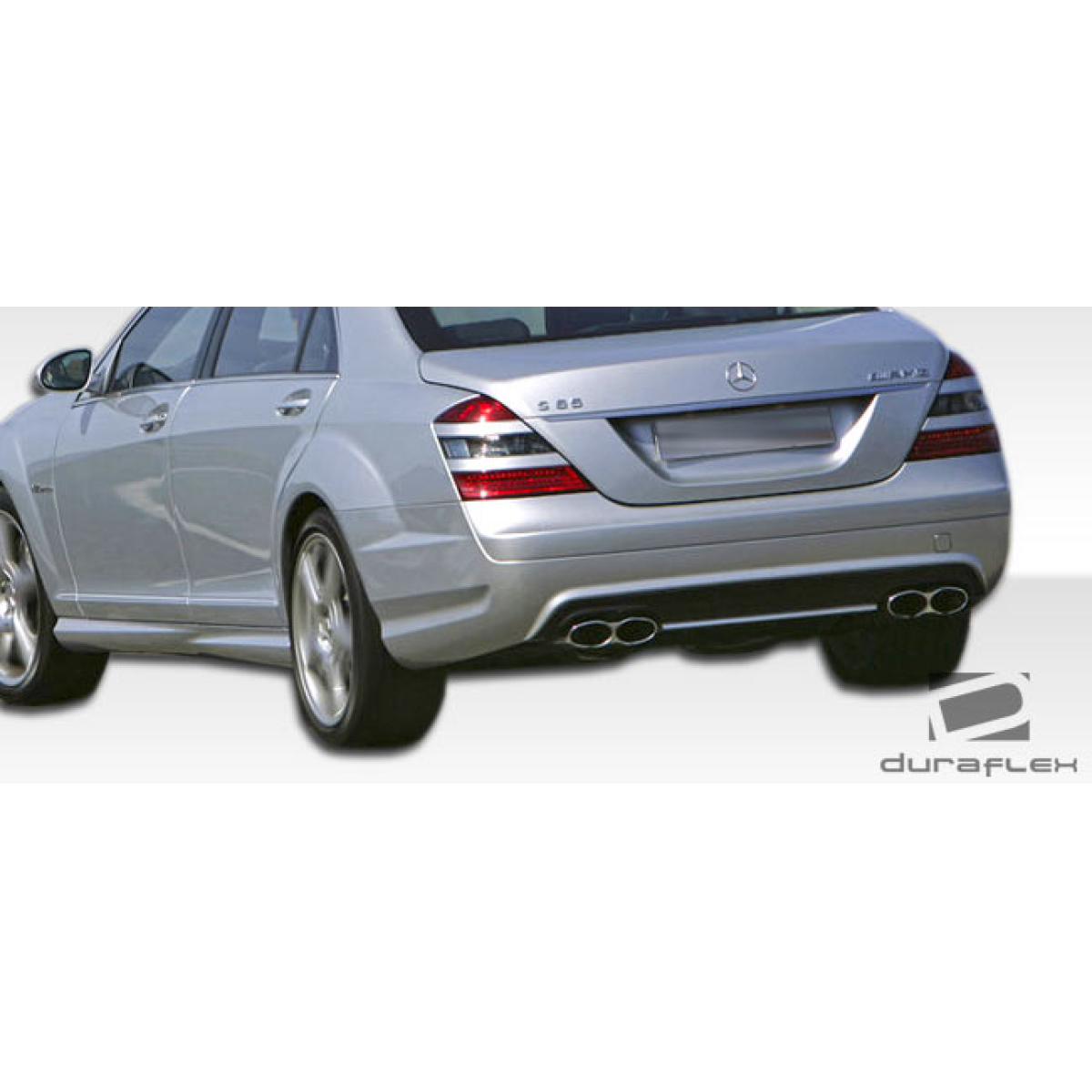 Modify your Mercedes-Benz S-Class 2007 with our Exterior/Complete Body Kits - Angled view showing rear and side of the vehicle