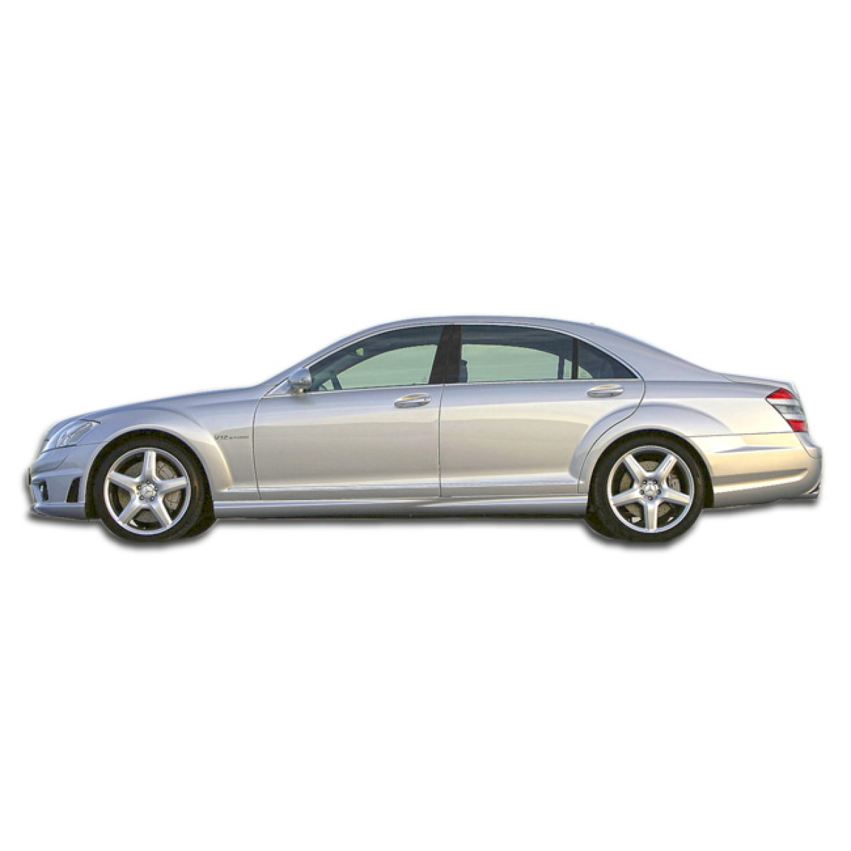 Modify your Mercedes-Benz S-Class 2007 with our Exterior/Complete Body Kits - Side view of the vehicle at a profile angle