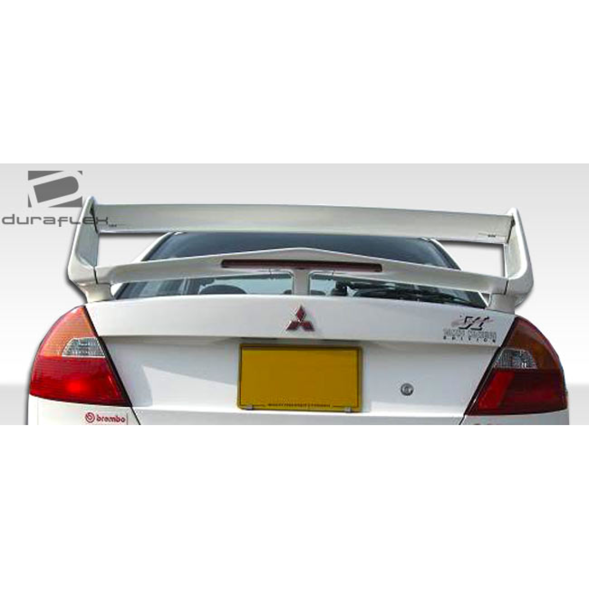 Modify your Mitsubishi Mirage 1997 with our Exterior/Wings - Rear angle view highlighting large wing