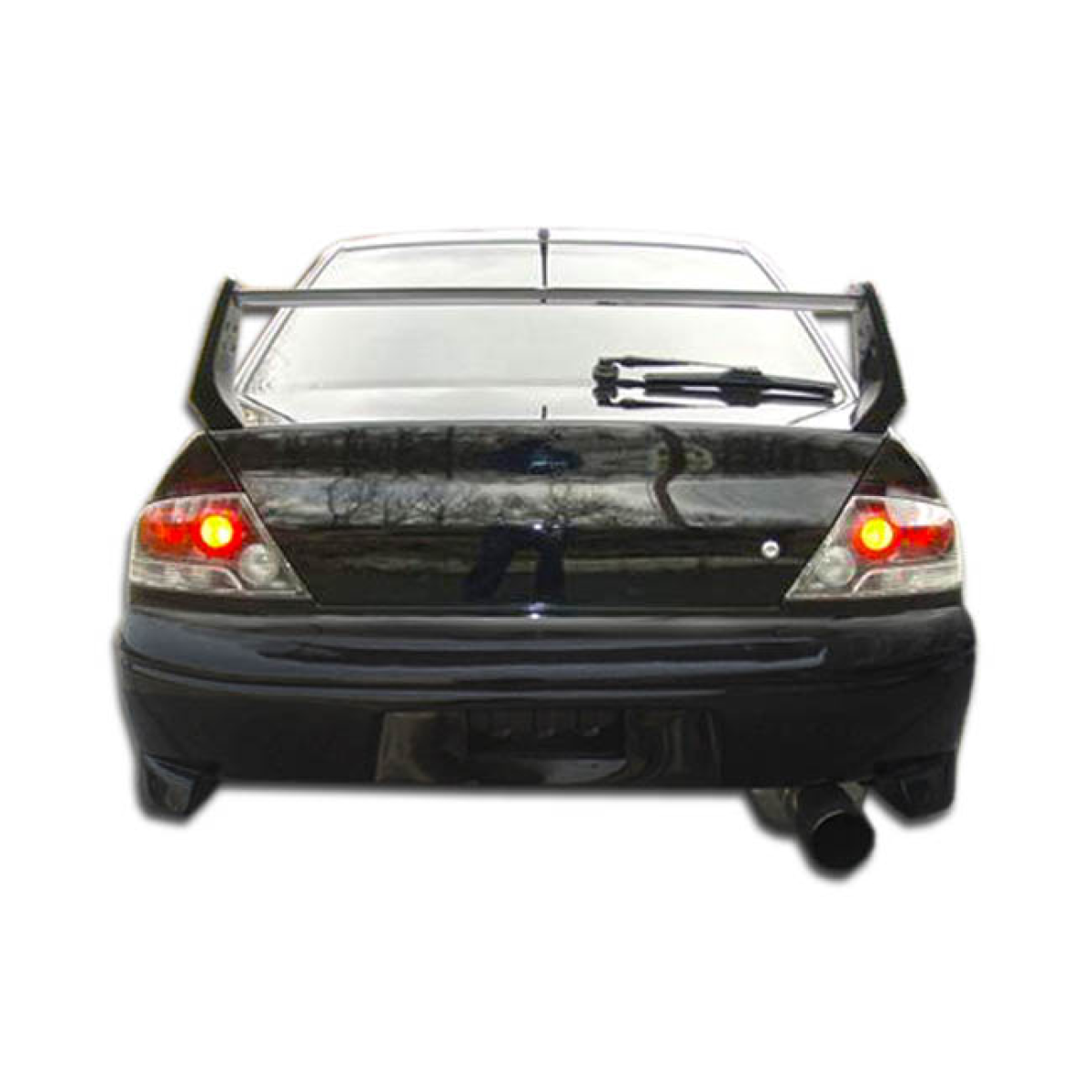 Modify your Mitsubishi Evolution 2003 with our Exterior/Rear Bumpers or Lips - View of the rear angle of the vehicle